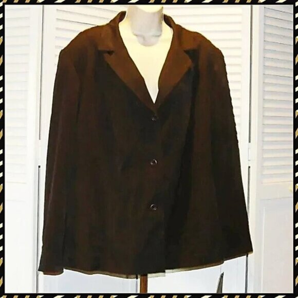 NOS -Women's Brown Blazer Size 20w by Rafaella - Picture 1 of 4